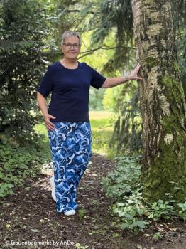 French Terry Swafing JUDITH Blau-weiß